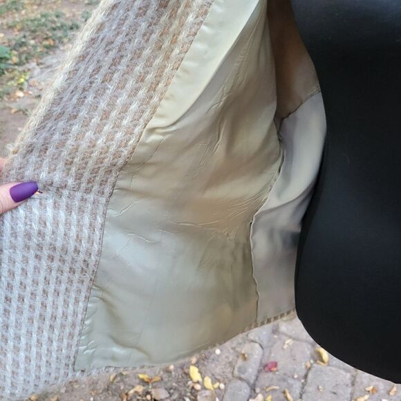 Paul Alexander Wool Cream and Brown Blazer Cardigan Size 8 - Picture 8 of 9